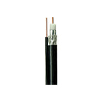 Cable Conceps RG6 Solid Copper Core With 17 AWG Messenger, FT4/CSA Approved, Wooden Reel, Black Ft.