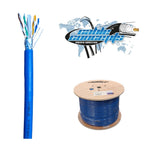 Cable Concepts Cat6 Shielded, 550MHz 23AWG 4 Pair, FT4/CSA, 1000 Ft, Wooden Reel, Blue