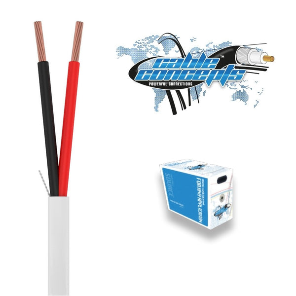 Cable Concepts Stranded Low Voltage Cable, 18 AWG, 2 Conductor, FT4/CSA Approved, 1000 Ft. White
