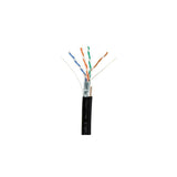 Cable Concepts Cat 5E Outdoor Cable, 4 Pair 24 AWG With PE Copper Clad Steel Ground Wire, FT4/CSA Approved, 1000 Ft, Wooden Reel, Black Ft.